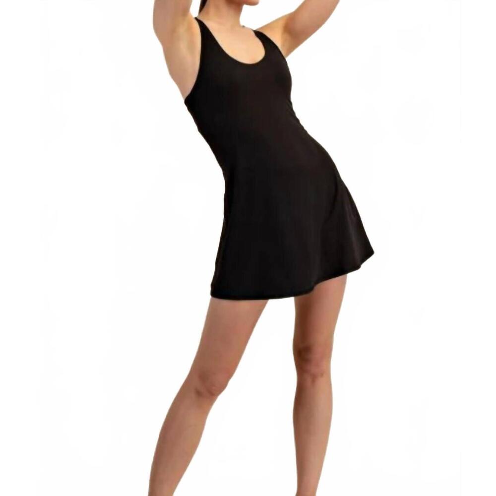 NEW RAE MODE butter soft 2-in-1 active romper dress in black